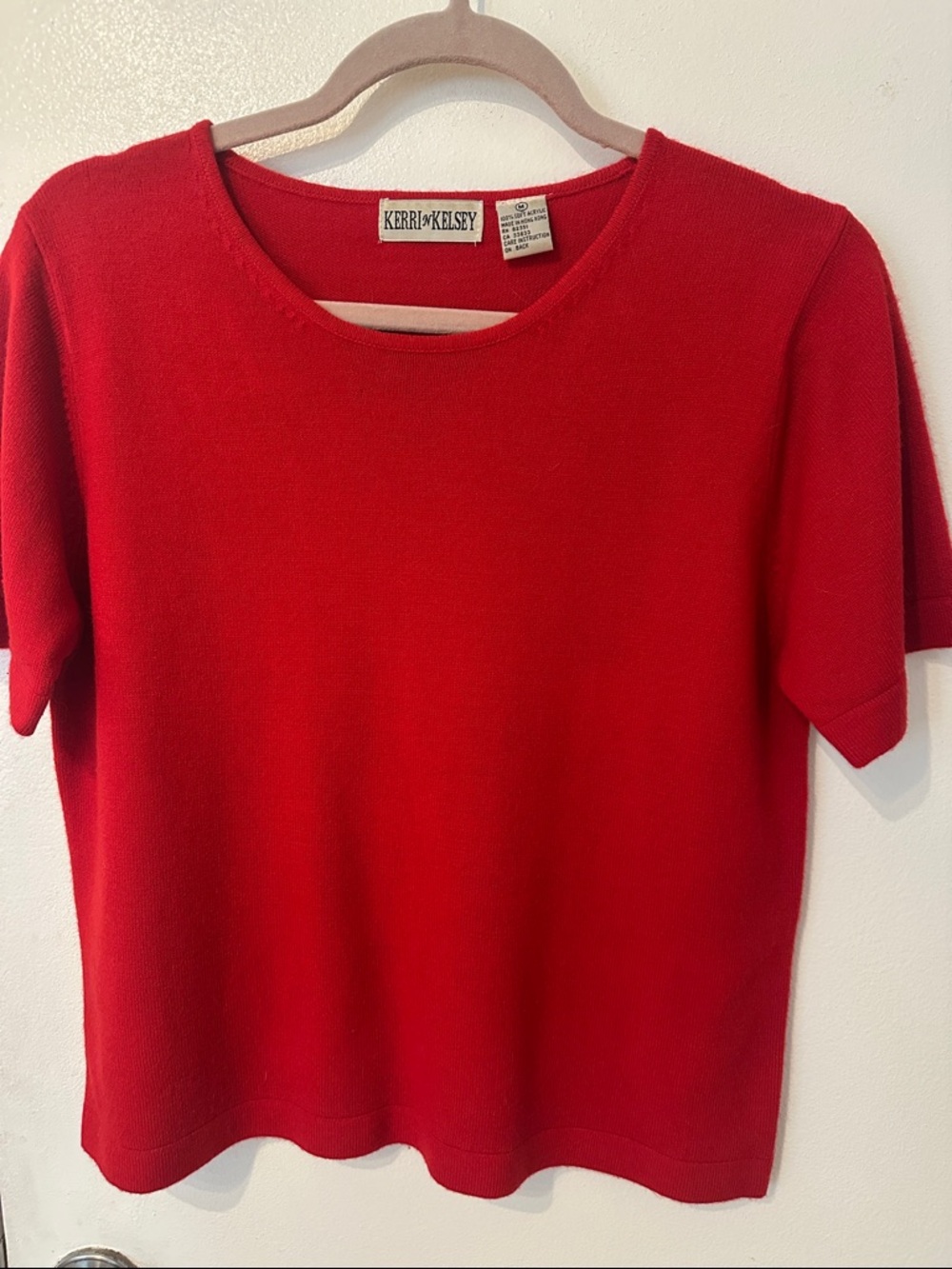 Classic Red Short Sleeve Knit Top